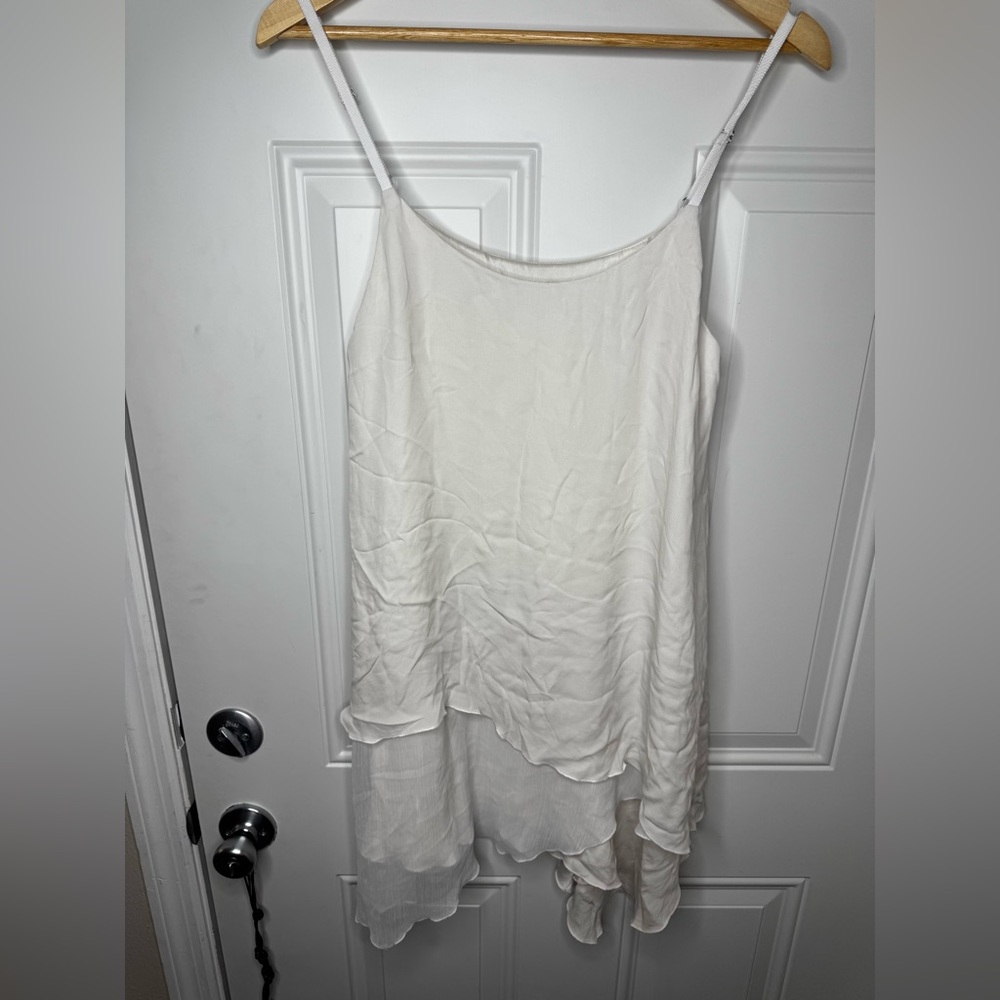 Alice & Olivia Small white 100% silk slip dress